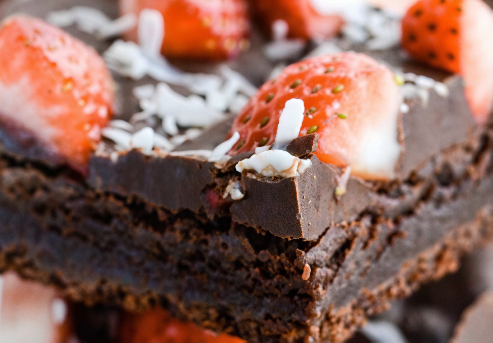 Double Chocolate Strawberry Protein Brownies