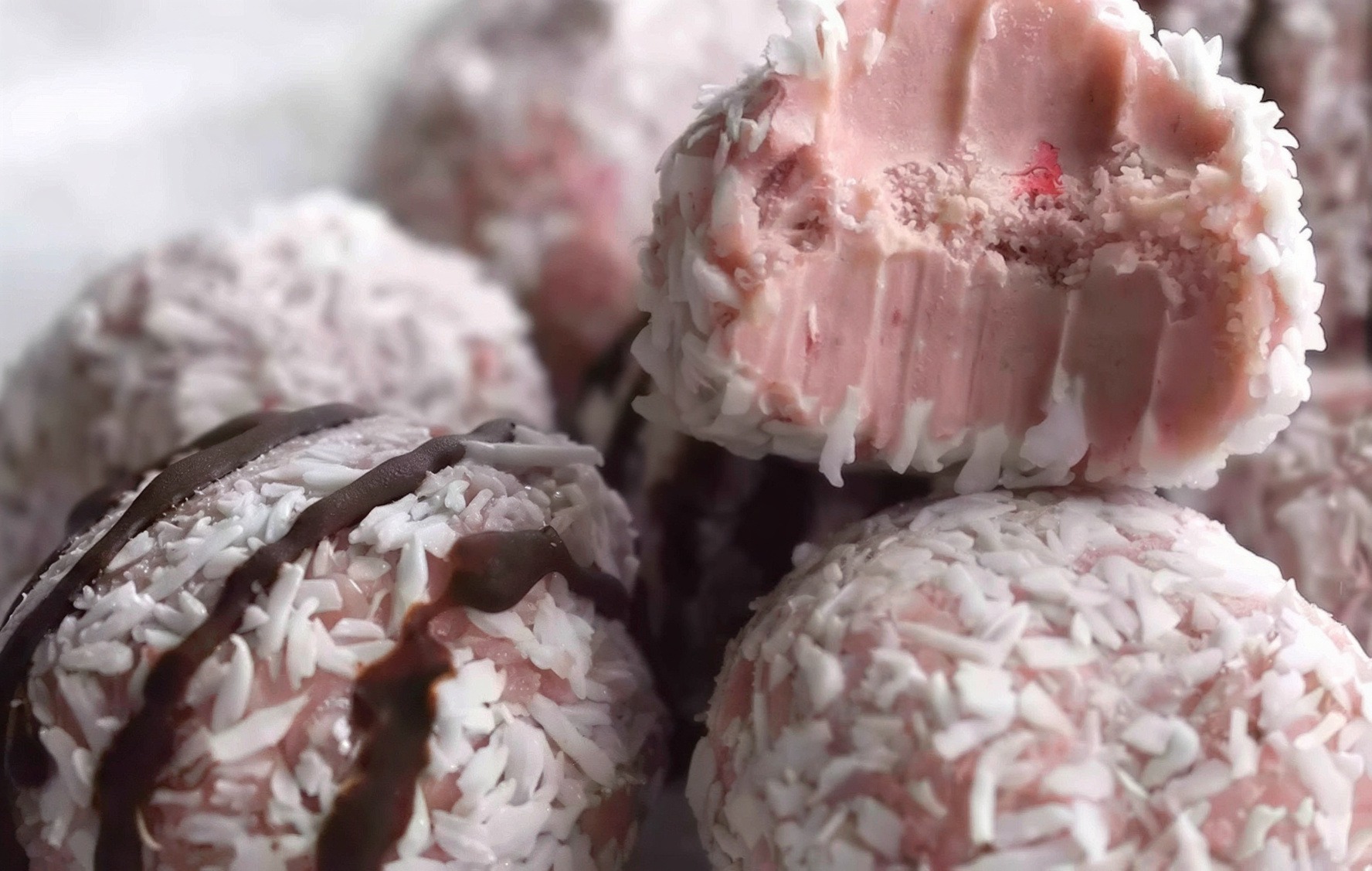 Raspberry Coconut Protein Balls