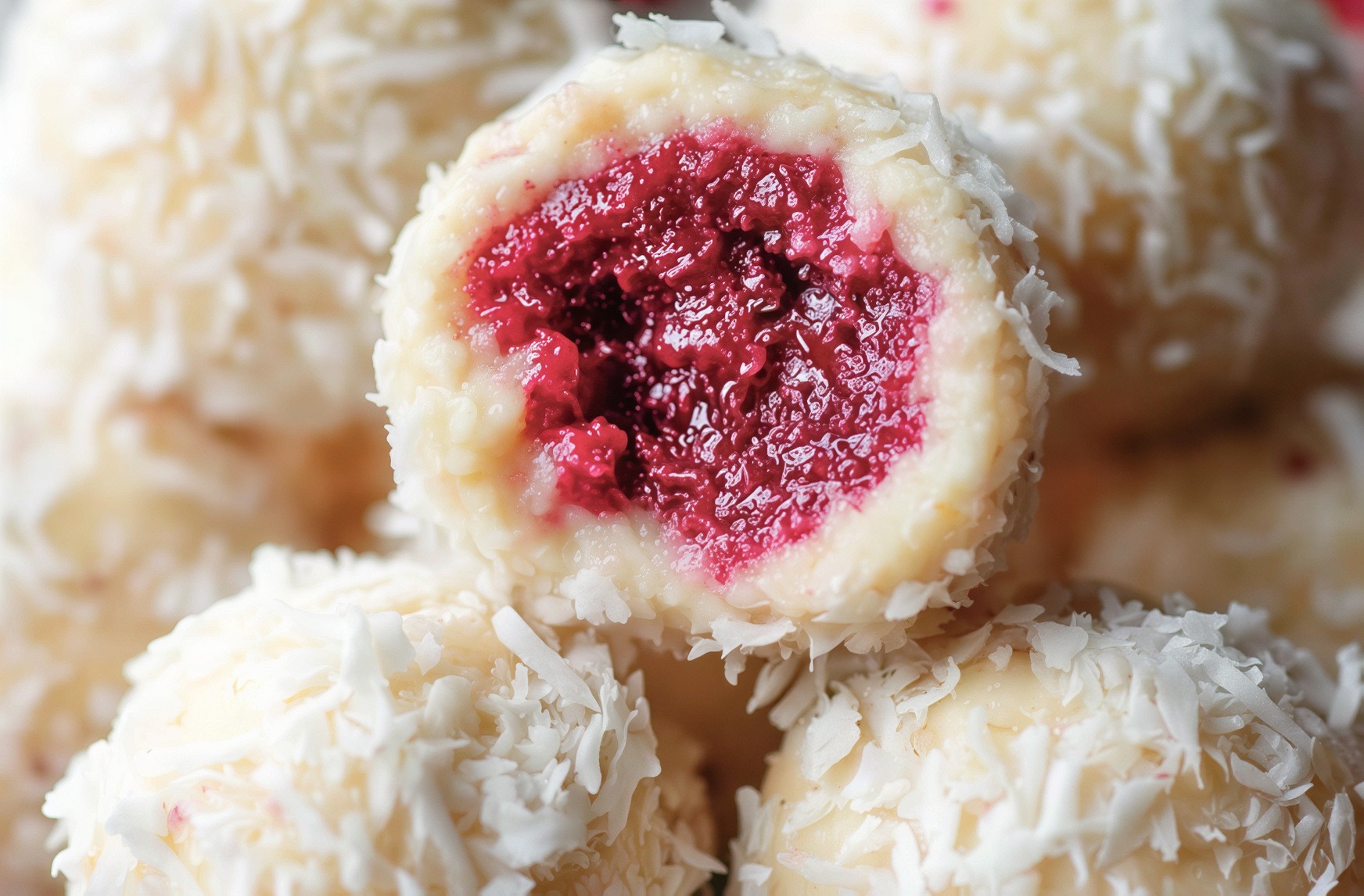 Raspberry Coconut Protein Balls