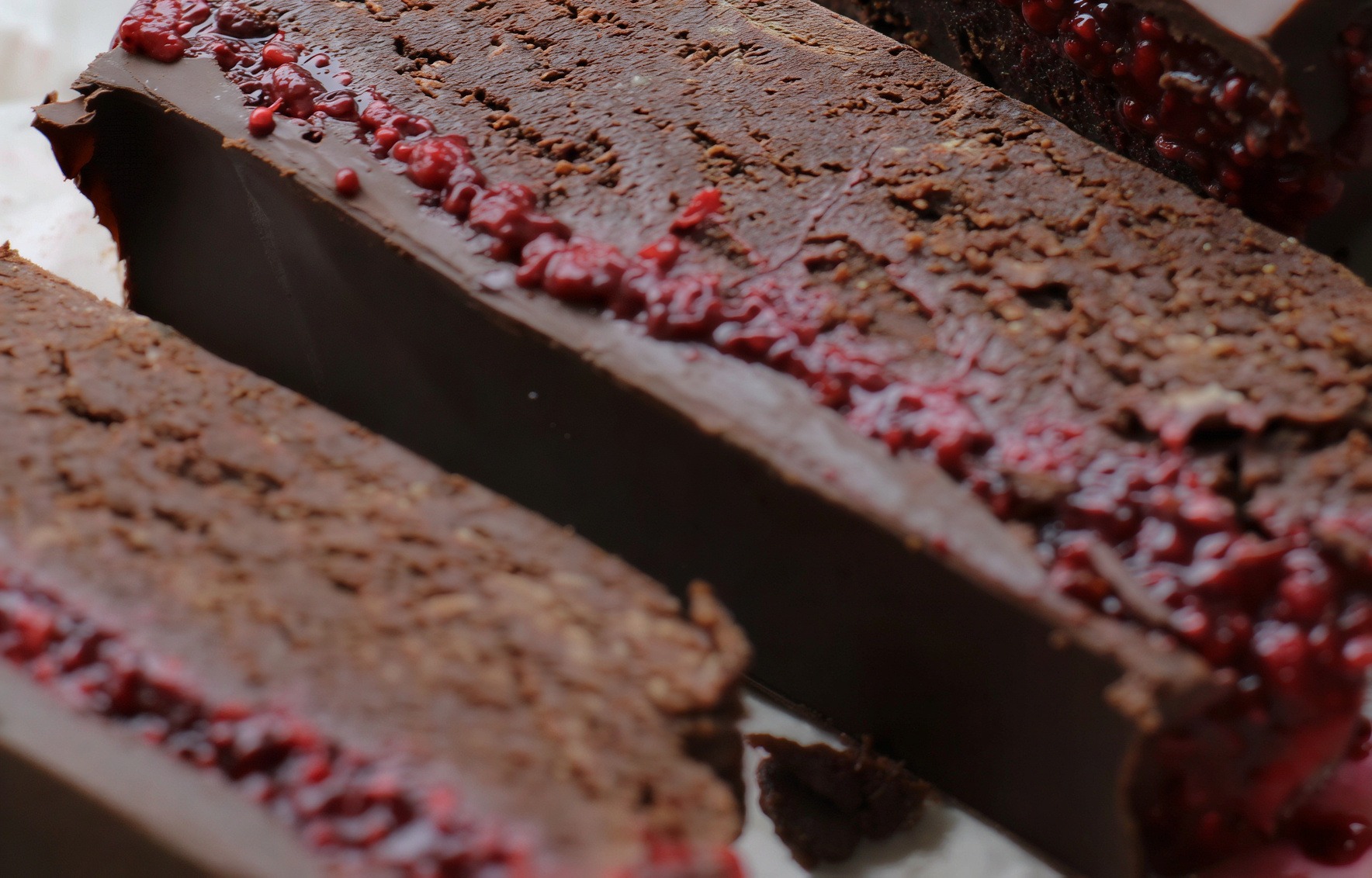 Chocolate Raspberry Protein Brownies (No Bake)