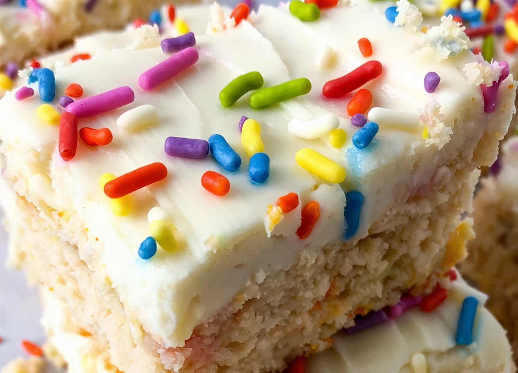 Frosted Confetti Protein Cake (No-Bake)