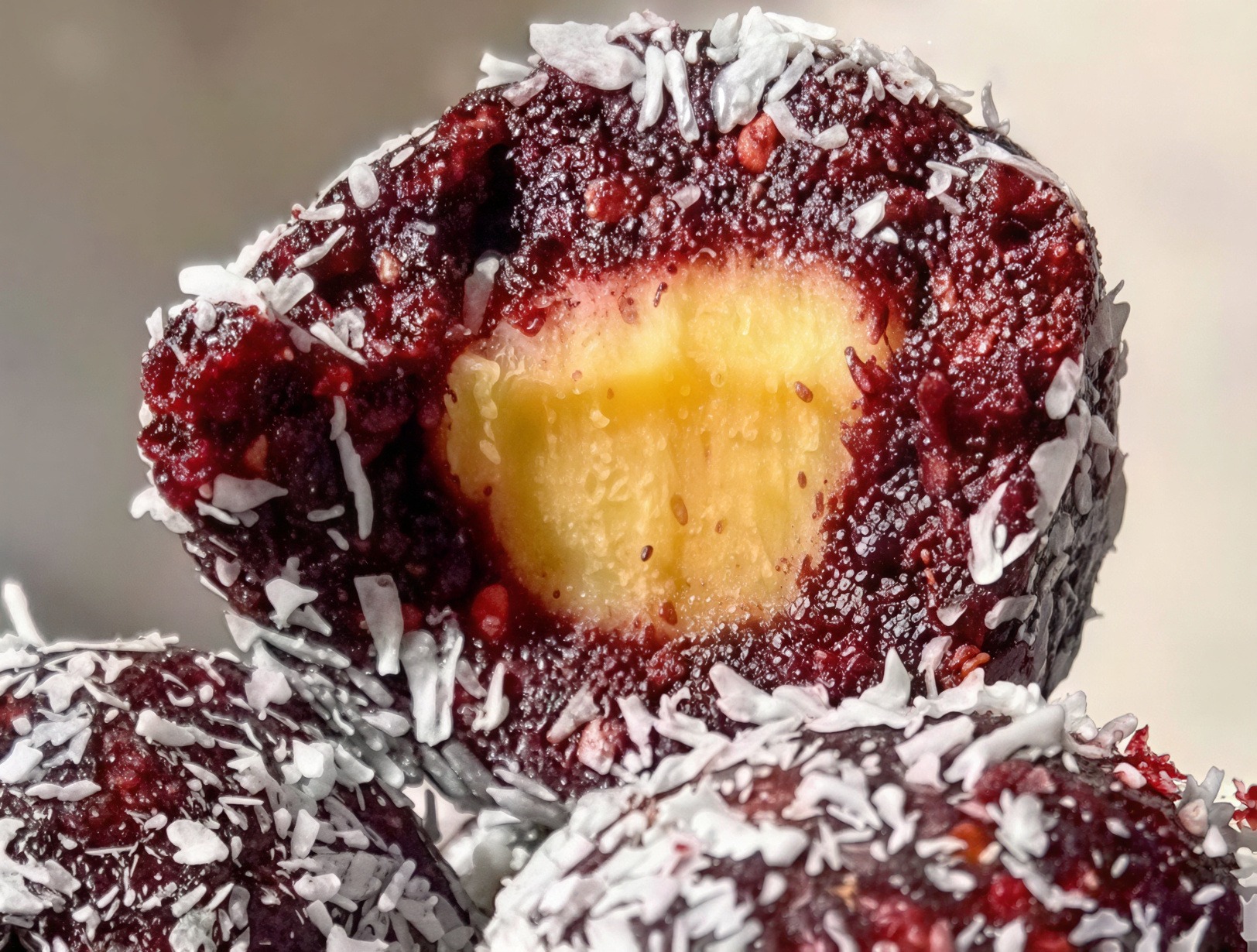 Coconut-Filled Berry Protein Balls