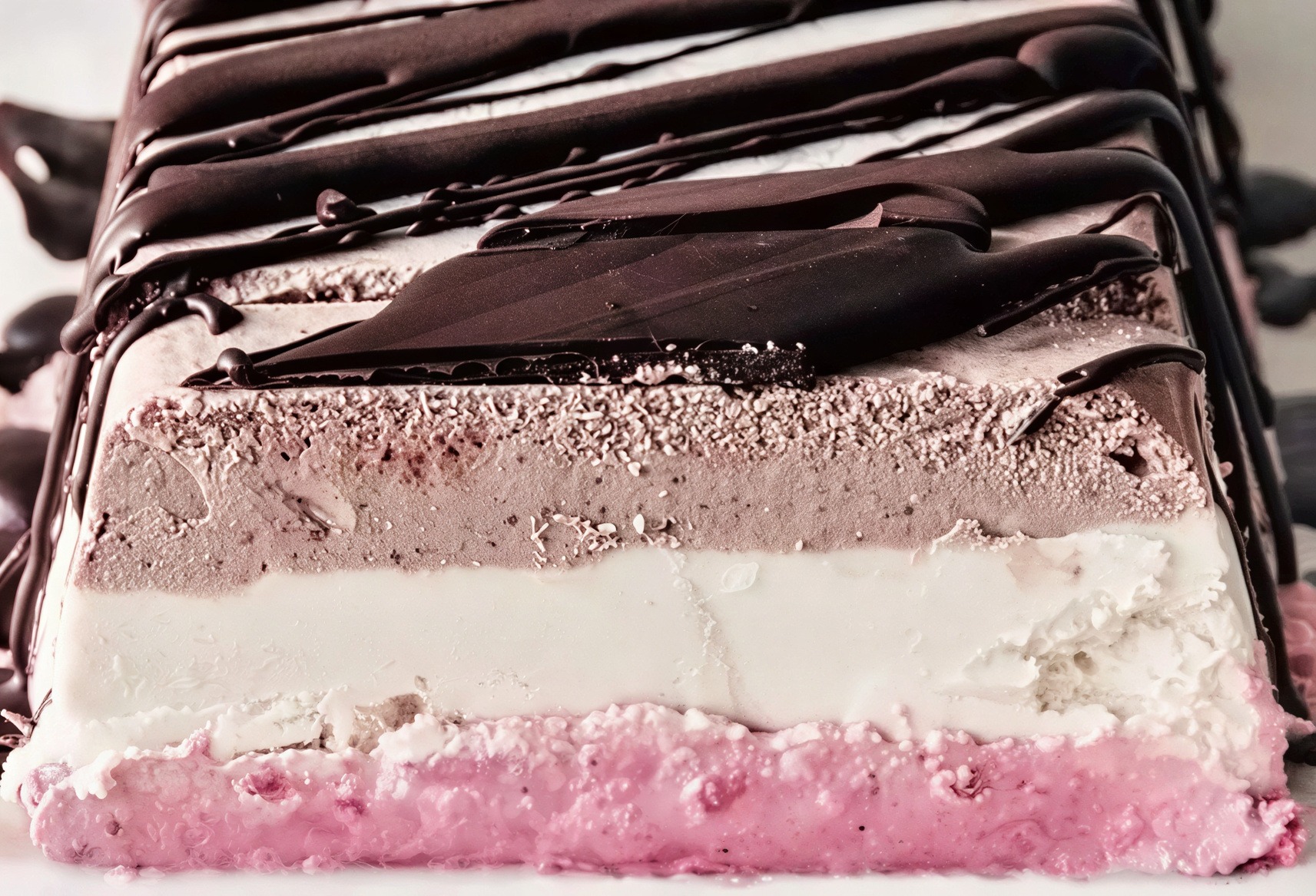 Neapolitan Protein Ice Cream Cake