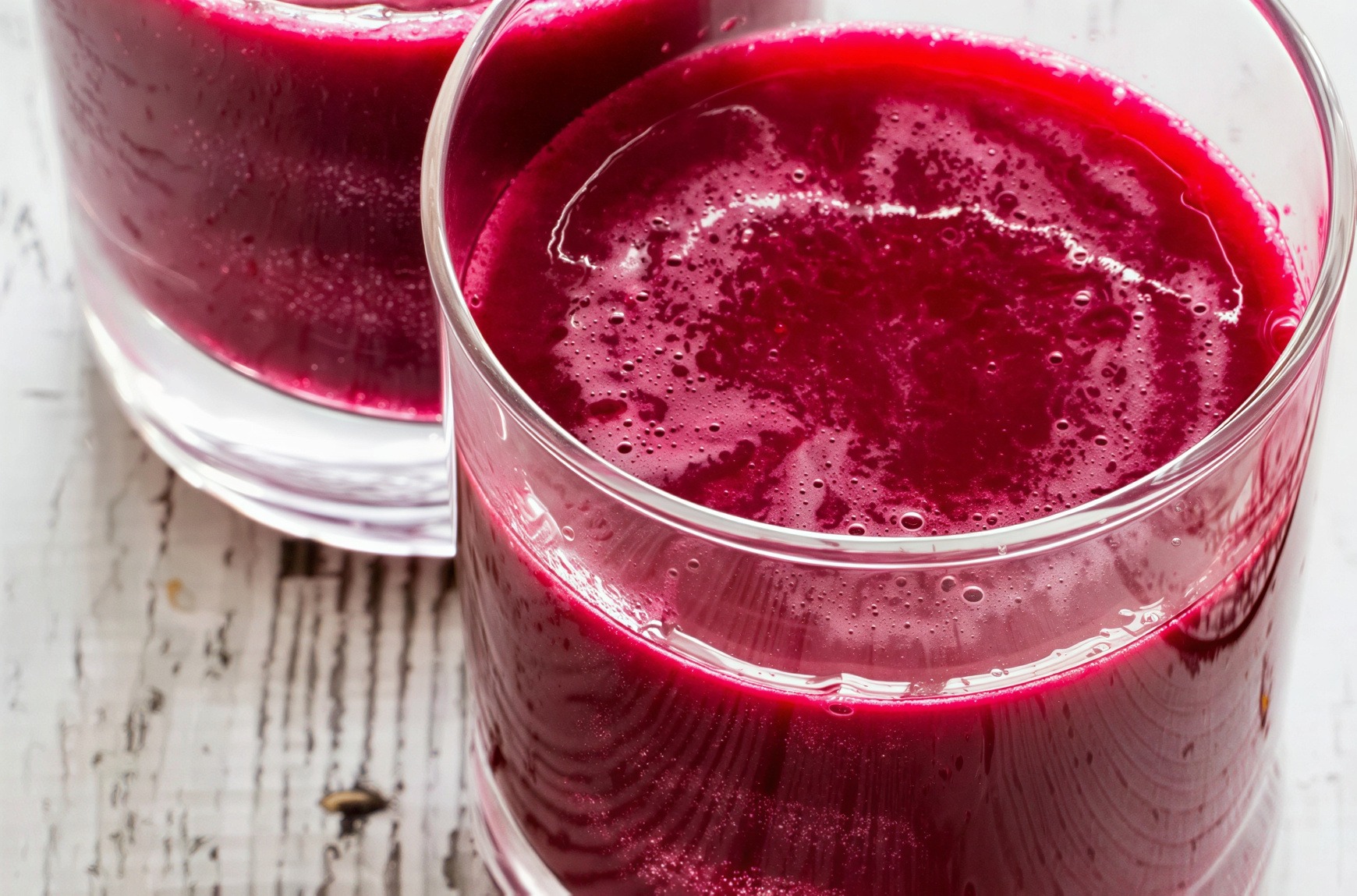 Healthy Red Wellness Shots With Beetroot, Blueberries & Ginger